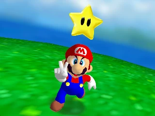 High poly Super Mario 64 Mario got a star